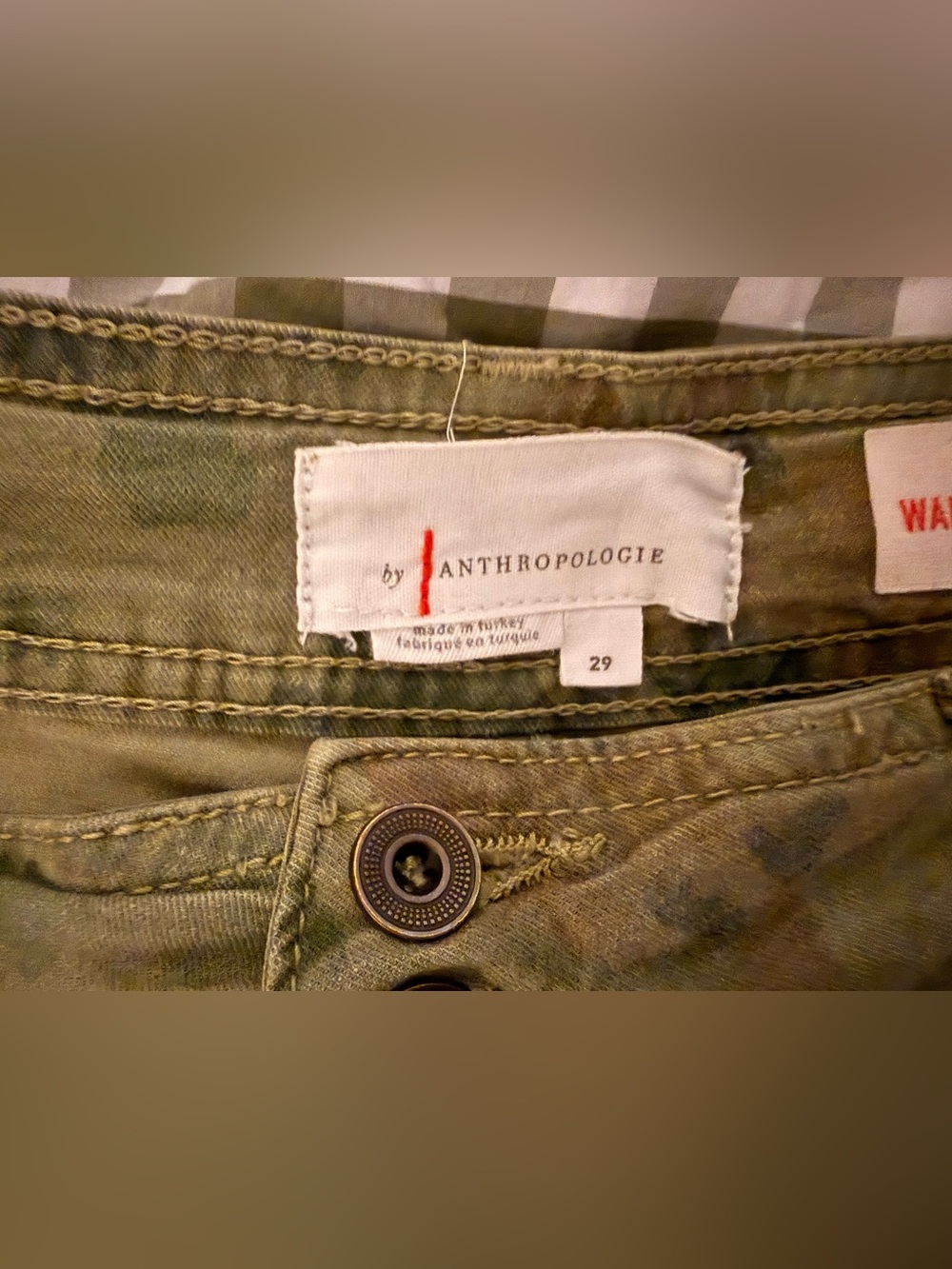 Anthropologie Wanderer Utility Shorts size 29 Green Camo - Picture 7 of 7